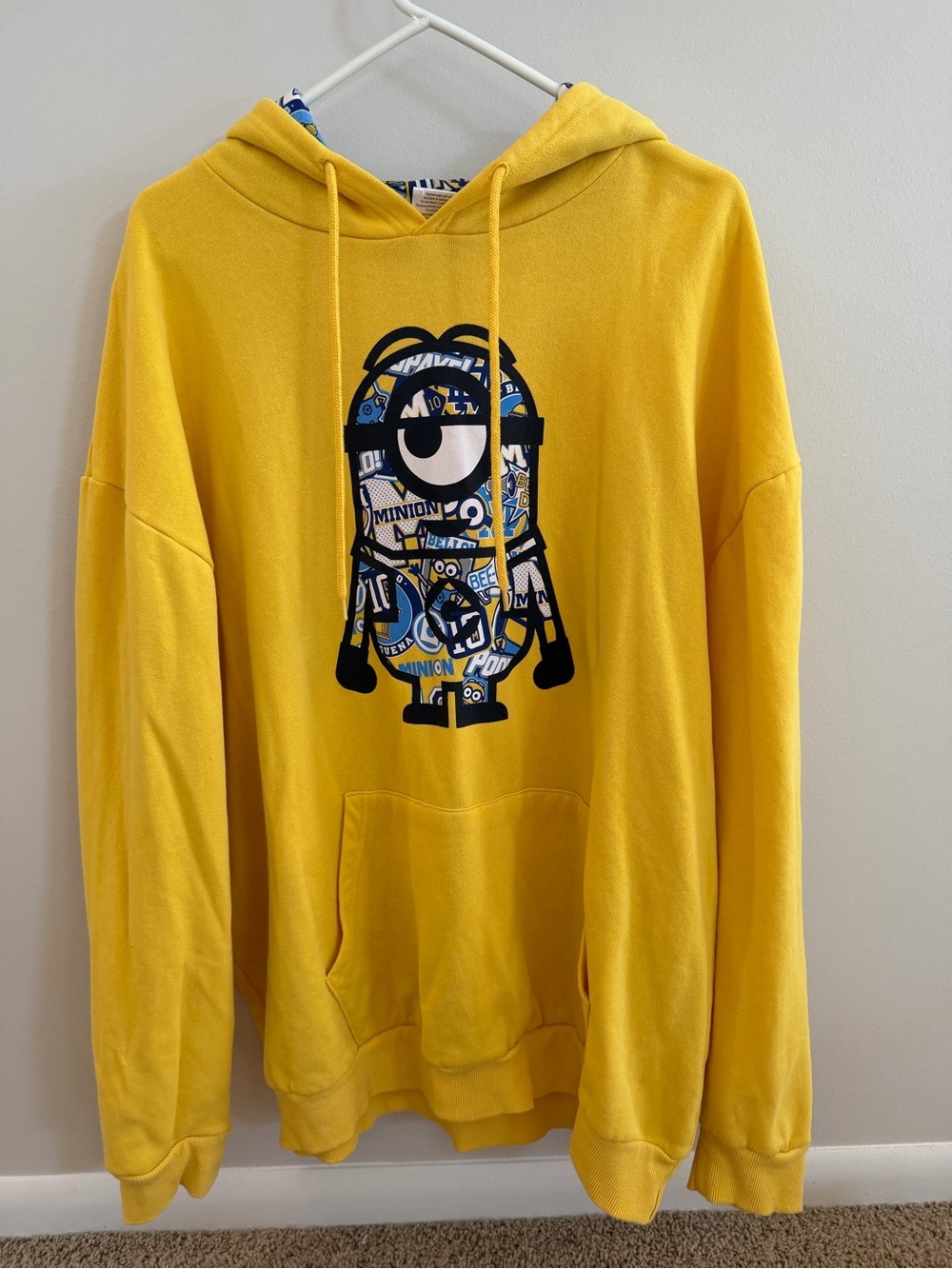 Yellow Minion Graphic Hooded Sweatshirt - 2X
